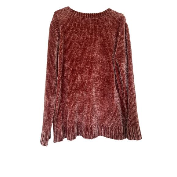 Orvis Large Dusty Rose Pink Crew Neck Cozy Chenille Sweater Fall Winter Layering - Picture 3 of 10